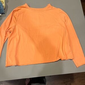 Candace Cameron Bure Vibrant Orange Long Sleeve Top
